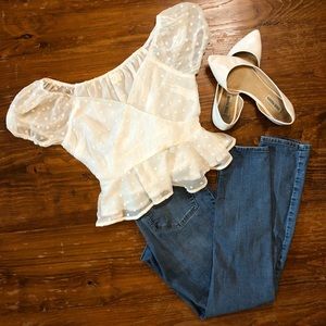 Blue Skinny Button Fly High Waisted Jeans